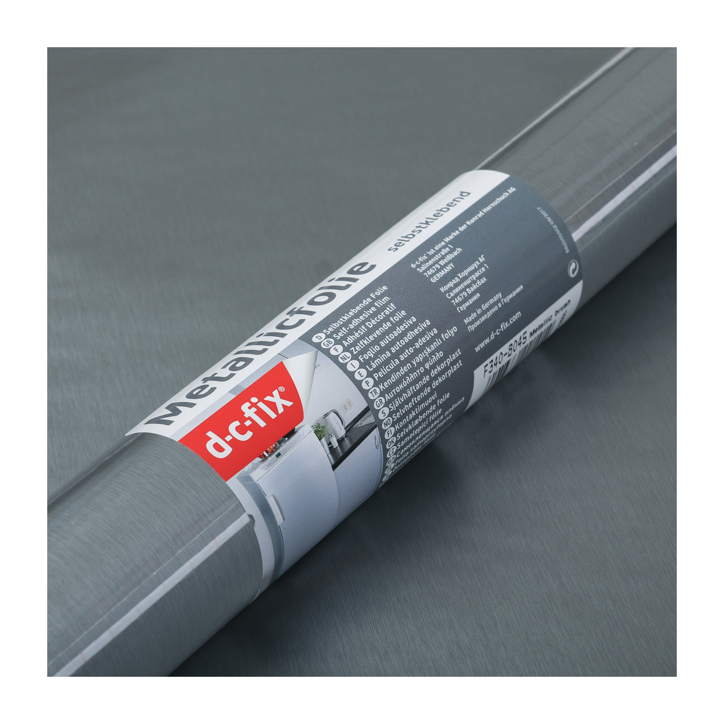 Folie d-c-fix metallisch matt silber selbstklebend 45cm breit, 1,5m lang -  Opak - Papeterie Zumstein AG