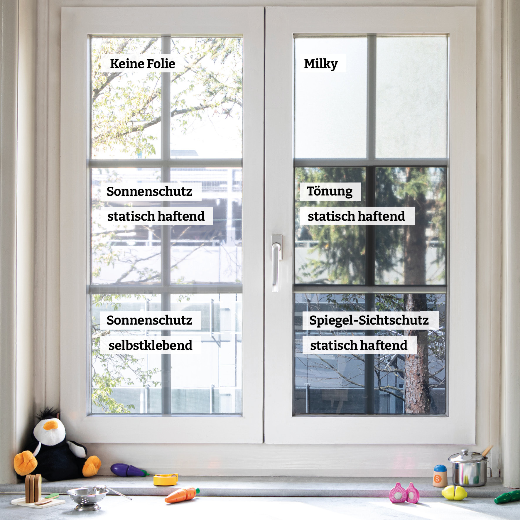 Sonnenschutz-Fensterfolie Spiegelfolie, JOKA international, Glatt,  selbstklebend, spiegelnd